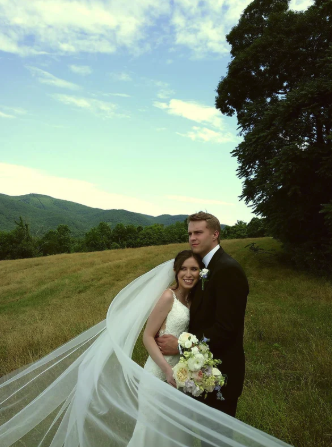 Vintage-style wedding portrait example